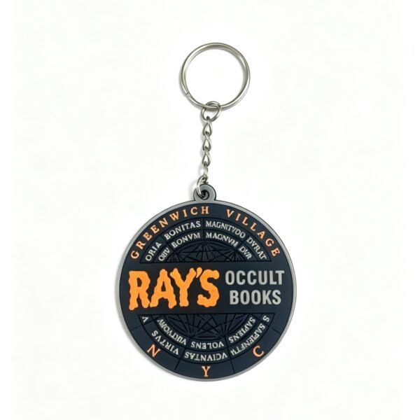 2D Round Retro Text PVC Keychains Wholesale Occult Mystical Soft Rubber Key Chains