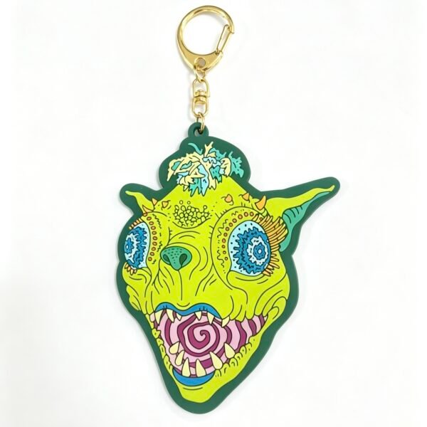 2D Weird Monster Face PVC Keychains Wholesale Creepy Art Soft Rubber Key Chains