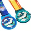 Chinese Crane PVC Medal With Lanyard Chinese Style Red-crowned Crane PVC Medal Charms With Printed Lanyards Wholesale Virtual Race Souvenir