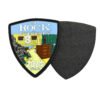 2D PVC Hook And Loop Patches Wholesale Shield Shape Outdoor Scene Souvenir Soft Rubber Tactical Badges