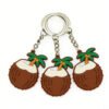2D Tropical Coconut Palm Tree PVC Keychains Wholesale Summer Beach Soft Rubber Key Chains