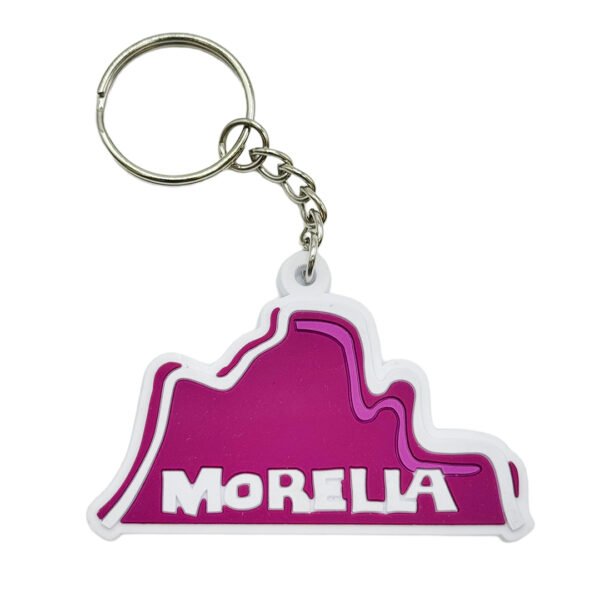 2D Morella City Outline PVC Keychains Wholesale Geographic Shape Soft Rubber Key Chains