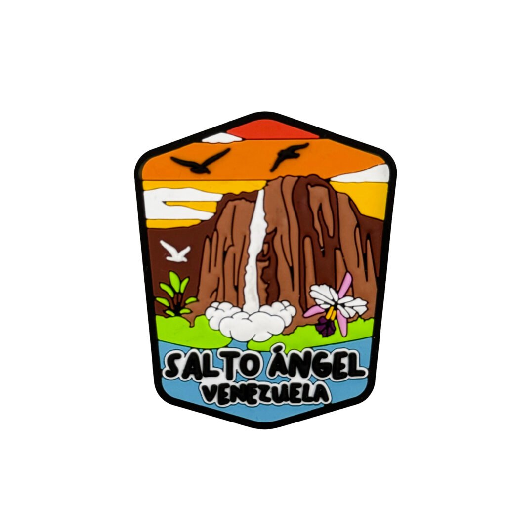 Custom wholesale 2D PVC Salto Angel Venezuela landscape fridge magnet, scenic waterfall souvenir design