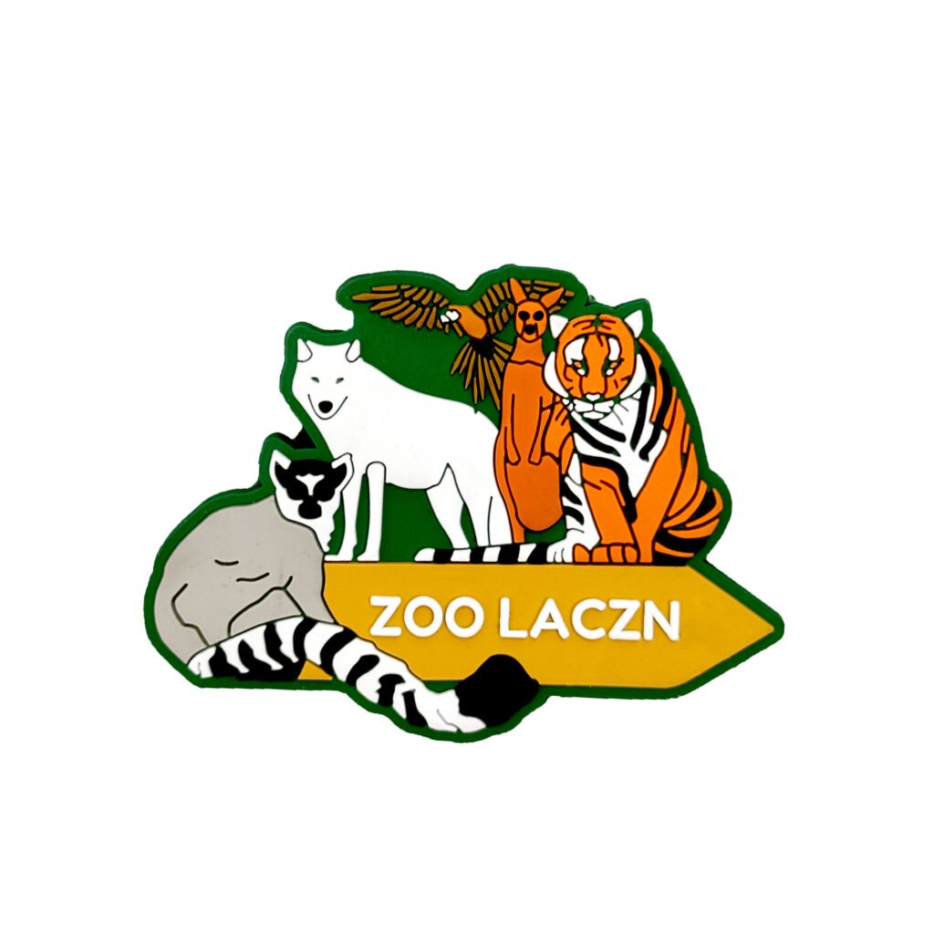 Custom wholesale 2D PVC zoo wildlife animal fridge magnet, tiger raccoon wolf eagle kangaroo souvenir design