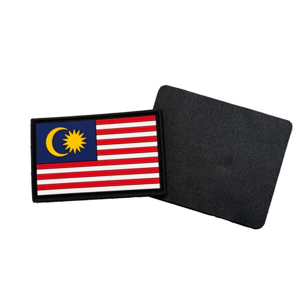 2D Malaysia Flag PVC Hook And Loop Patches Wholesale National Flag Soft Rubber Tactical Badges