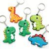 3D Cute Cartoon Dinosaur PVC Keychains Wholesale T-Rex Brachiosaurus Stegosaurus Soft Rubber Key Chains