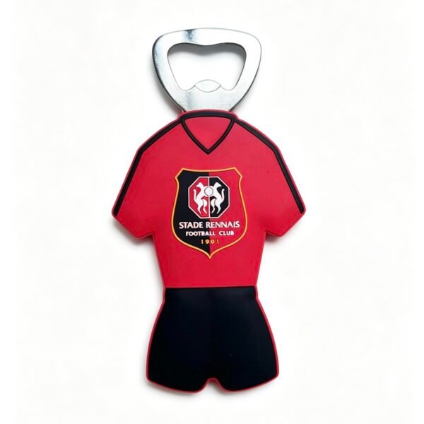 3D Stade Rennais Football Jersey PVC Bottle Openers Wholesale Soccer Club Soft Rubber Beer Openers