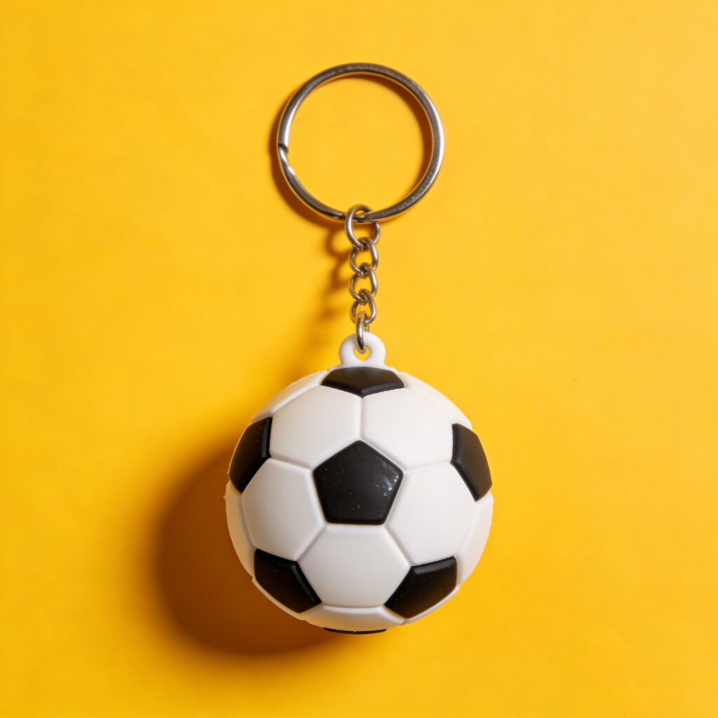 3D Mini Soccer Ball PVC Keychains Custom Logo Wholesale Sports Promotional Gifts