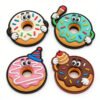 3D PVC Cartoon Donut Hook And Loop Patch Cute Food Velcro Patch Custom wholesale 3D PVC cute cartoon donut hook and loop patch set, colorful food themed velcro patches
