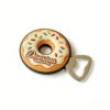 Custom wholesale 3D PVC cute donut sprinkles heart‑shaped bottle opener, sweet dessert design portable beer opener