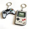 Custom wholesale 3D PVC retro game controller and handheld console keychain, gaming themed key pendants