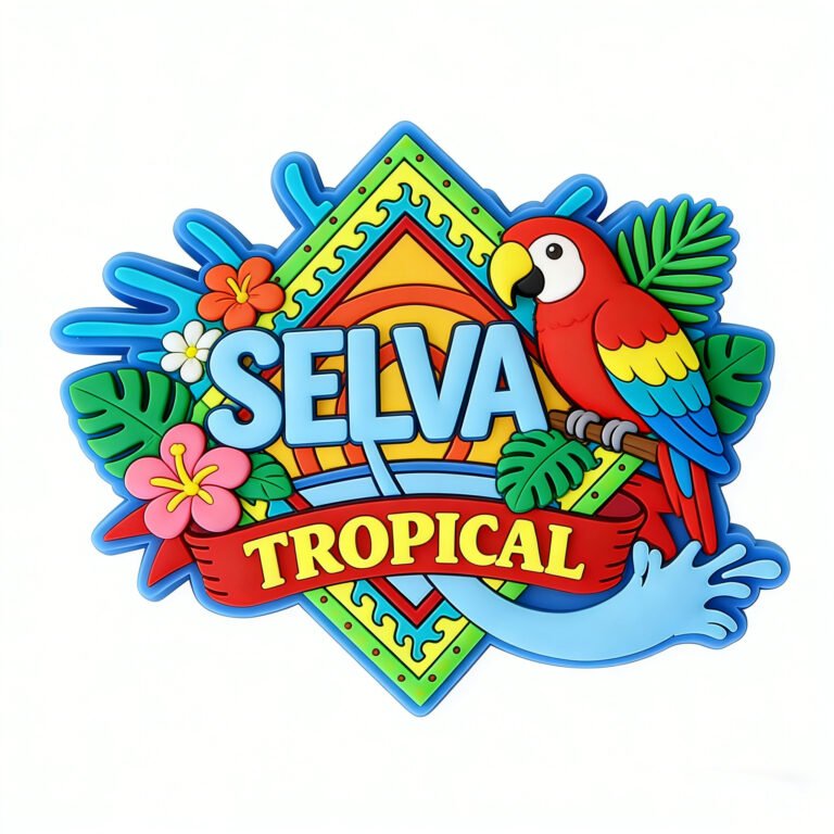 Custom wholesale 3D PVC irregular tropical parrot fridge magnet, exotic jungle floral letter decorative home magnet