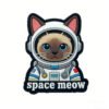 3D PVC Space Cat Hook And Loop Patch Astronaut Cat Tactical Velcro Patch Custom wholesale 3D PVC cute astronaut space cat hook and loop patch, space meow design