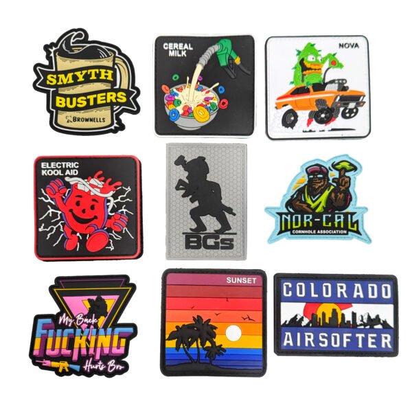 Custom Funny Tactical PVC Velcro Patches Wholesale Cartoon Military Hook & Loop Patches For Backpacks