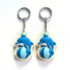 3D Cute Dolphin Balancing Ball PVC Keychains Wholesale Marine Animal Soft Rubber Key Chains