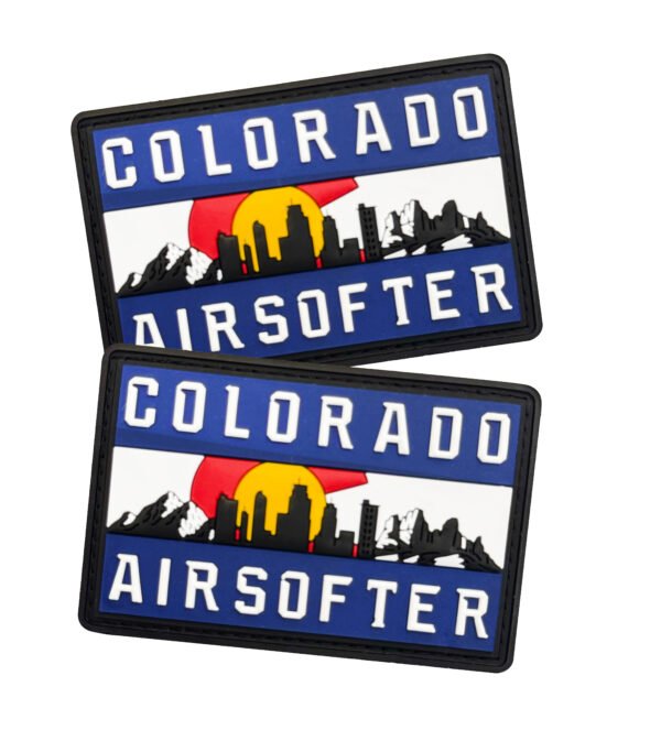 2D Colorado Airsofter PVC Hook And Loop Patches Wholesale City Mountain Silhouette Tactical Soft Rubber Badges