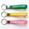 Custom Club PVC Wristband Keychains Custom Club Text PVC Wristband Keychains Wholesale Embossed Logo School Team Key Fobs