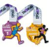 Custom PVC kids running sports medal, football themed award medal with lanyard