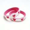 Custom 3D Embossed Heart PVC Silicone Wristbands Wholesale Couple Rubber Bracelets For Valentine Gifts