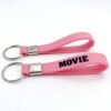 Movie Text PVC Wristband Keychains Custom Movie Text PVC Wristband Keychains Wholesale Printed Word Key Fobs For Souvenir Gifts