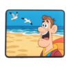 PVC Cartoon Beach Drink Coaster PVC cartoon beach scene drink coaster, summer themed table decor