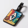 PVC City Landscape Letter Pattern Luggage Tag Custom wholesale PVC city landscape letter luggage tag, colorful urban scenic travel baggage tag
