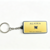 Custom wholesale PVC printed Alaska license plate style keychain, US state flag text travel souvenir key accessory