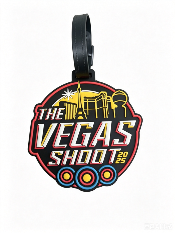 PVC Round Vegas City Text Travel Luggage Tag Custom wholesale PVC round vegas city text luggage tag, retro las vegas event scenic travel baggage tag