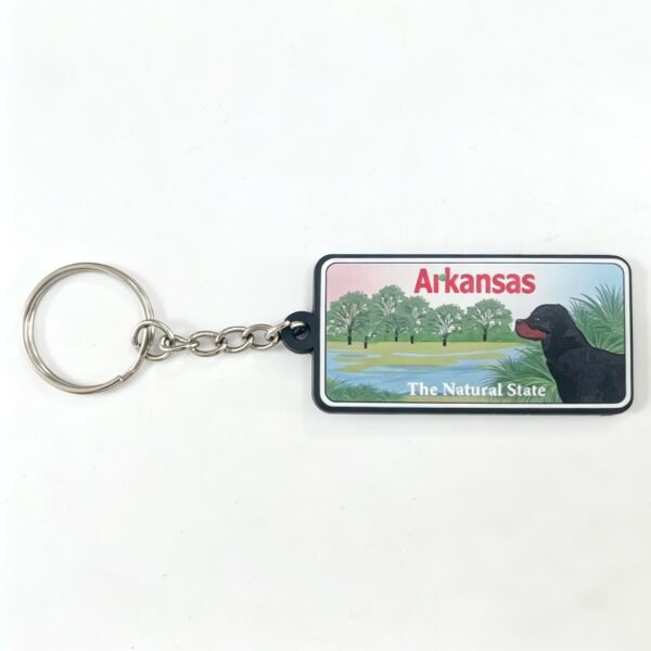 Printed Arkansas USA Scenery PVC Keychains Wholesale Travel Souvenir Soft Rubber Key Chains