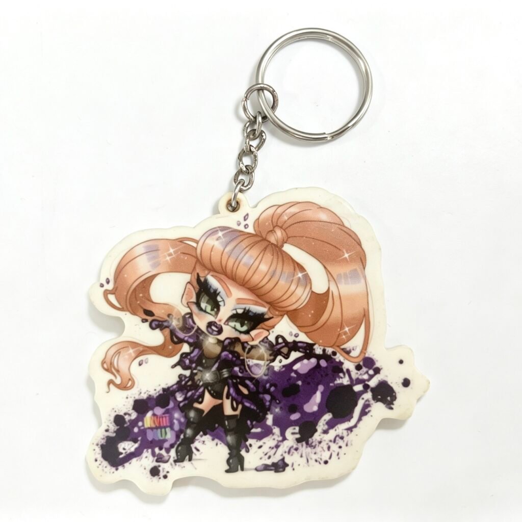 Printed Cool Cartoon Girl PVC Keychains Wholesale Streetwear Character Soft Rubber Key Chains