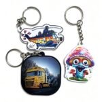 Printed PVC Keychains Wholesale Graffiti Style Helicopter Truck Monster Mushroom Soft Rubber Key Chains