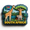 3D South Africa Wildlife PVC Fridge Magnets Wholesale Giraffe Elephant Jungle Flag Travel Souvenir Magnets
