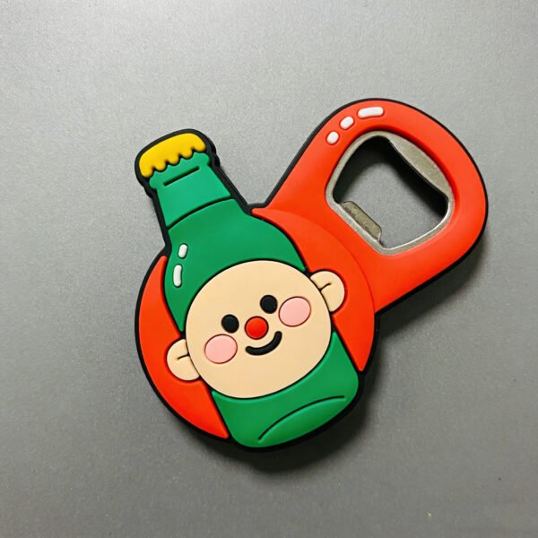 Cute Cartoon Beer Bottle Character PVC Bottle Opener Wholesale Soft Rubber Beer Opener For Party Gifts