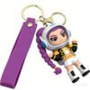 3D Cartoon Astronaut PVC Keychains Wholesale Space Character Soft Rubber Key Chains With Leather Strap