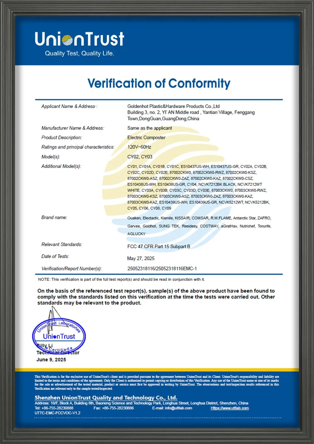 Certificate-FCC