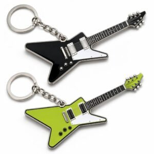 Electric Guitar Metal Keychain