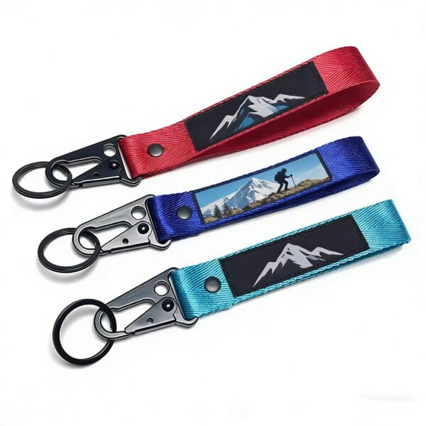 Embroidered & Printed Webbing Hawk-Bill Clasp Key Strap