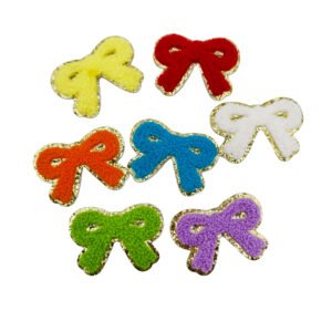 Gold-Trimmed Bow Chenille Patch