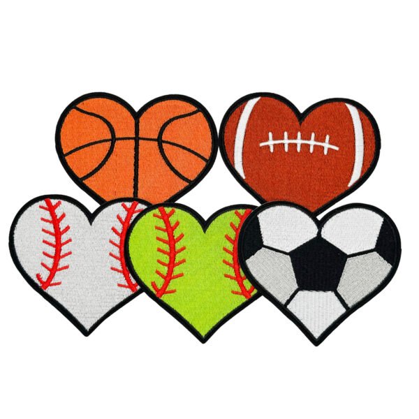 Heart Sports Theme Embroidered Patch Heart Sports Theme Embroidered Patch