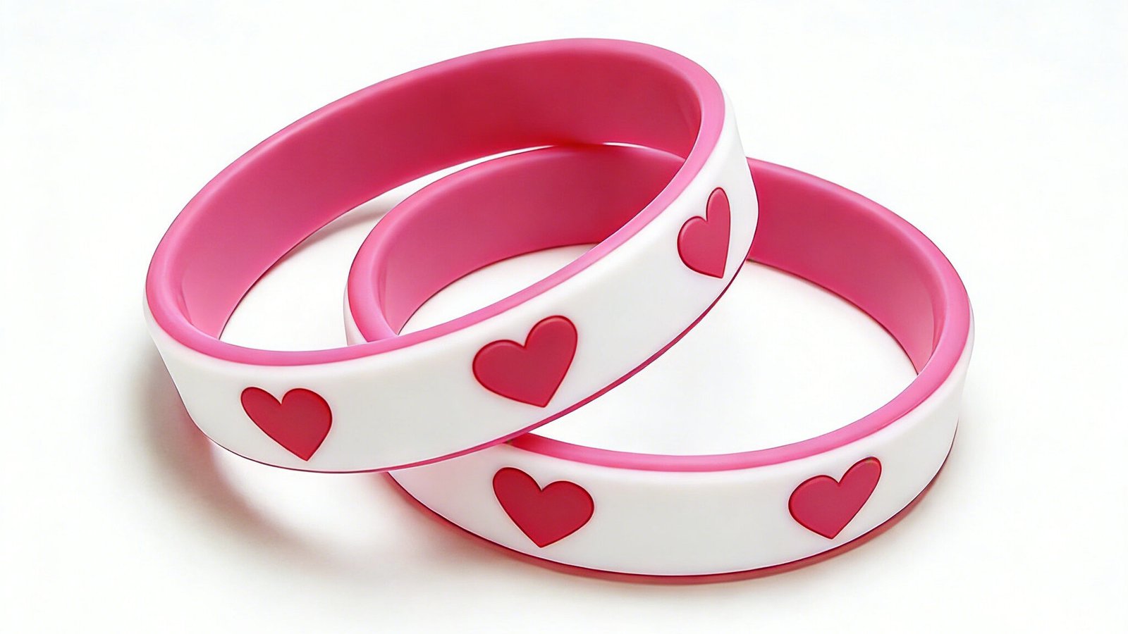 Love-themed rubber silicone wristband