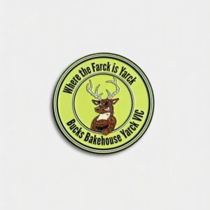 Round cartoon deer metal fridge magnet