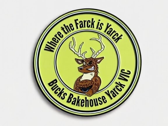 Round cartoon deer metal fridge magnet