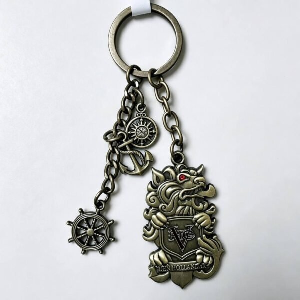 Vintage Embossed Nautical Mythical Beast Metal Keychain Vintage Embossed Nautical Mythical Beast Metal Keychain