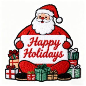 Customized towel embroidery patches with a Christmas theme 1