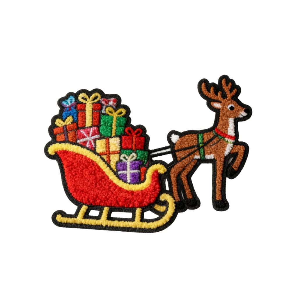 Customized towel embroidery patches with a Christmas theme 3