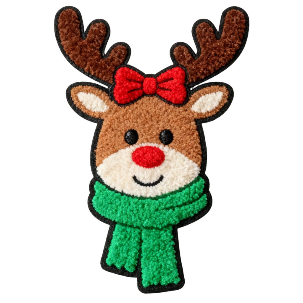 Customized towel embroidery patches with a Christmas theme 4