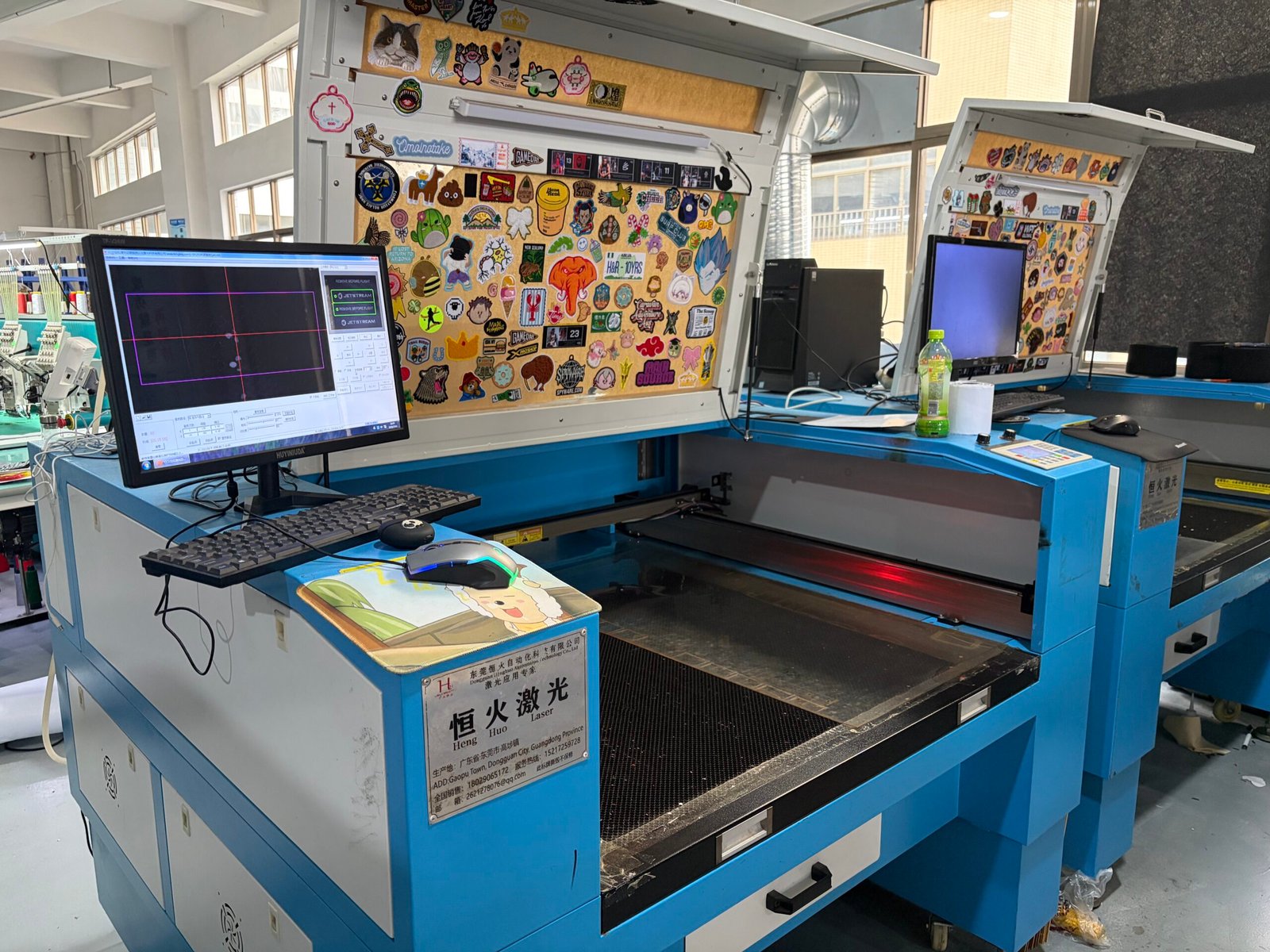 Laser cutting equipment with custom patch samples
