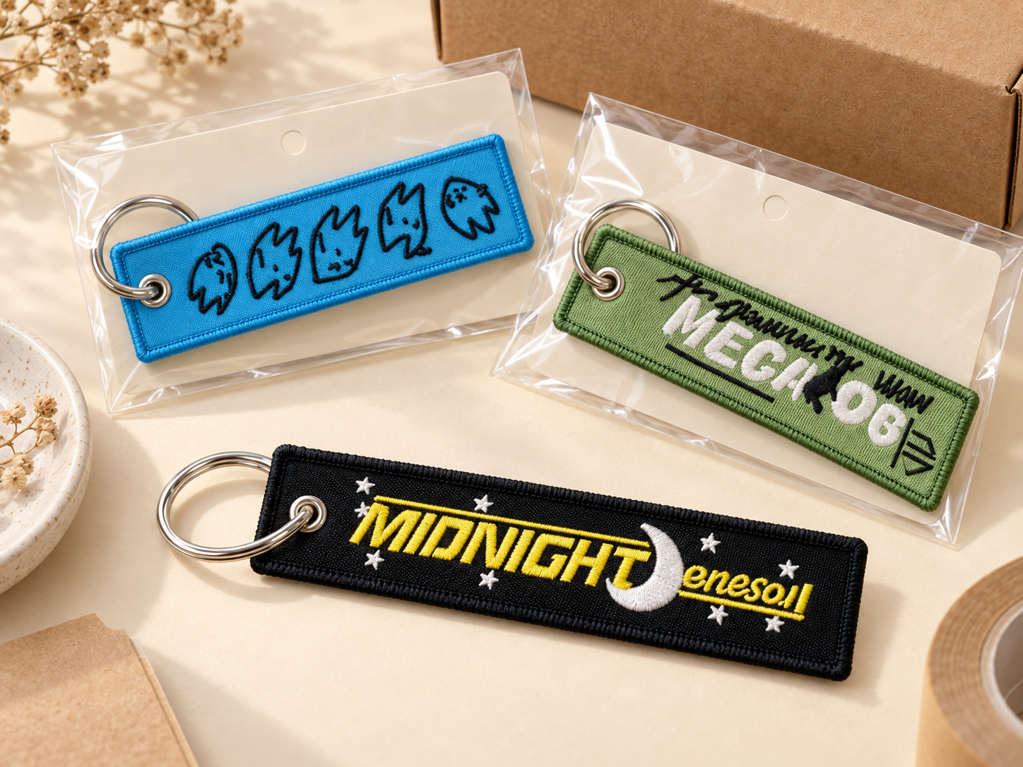 Custom Embroidered Keychains custom product example