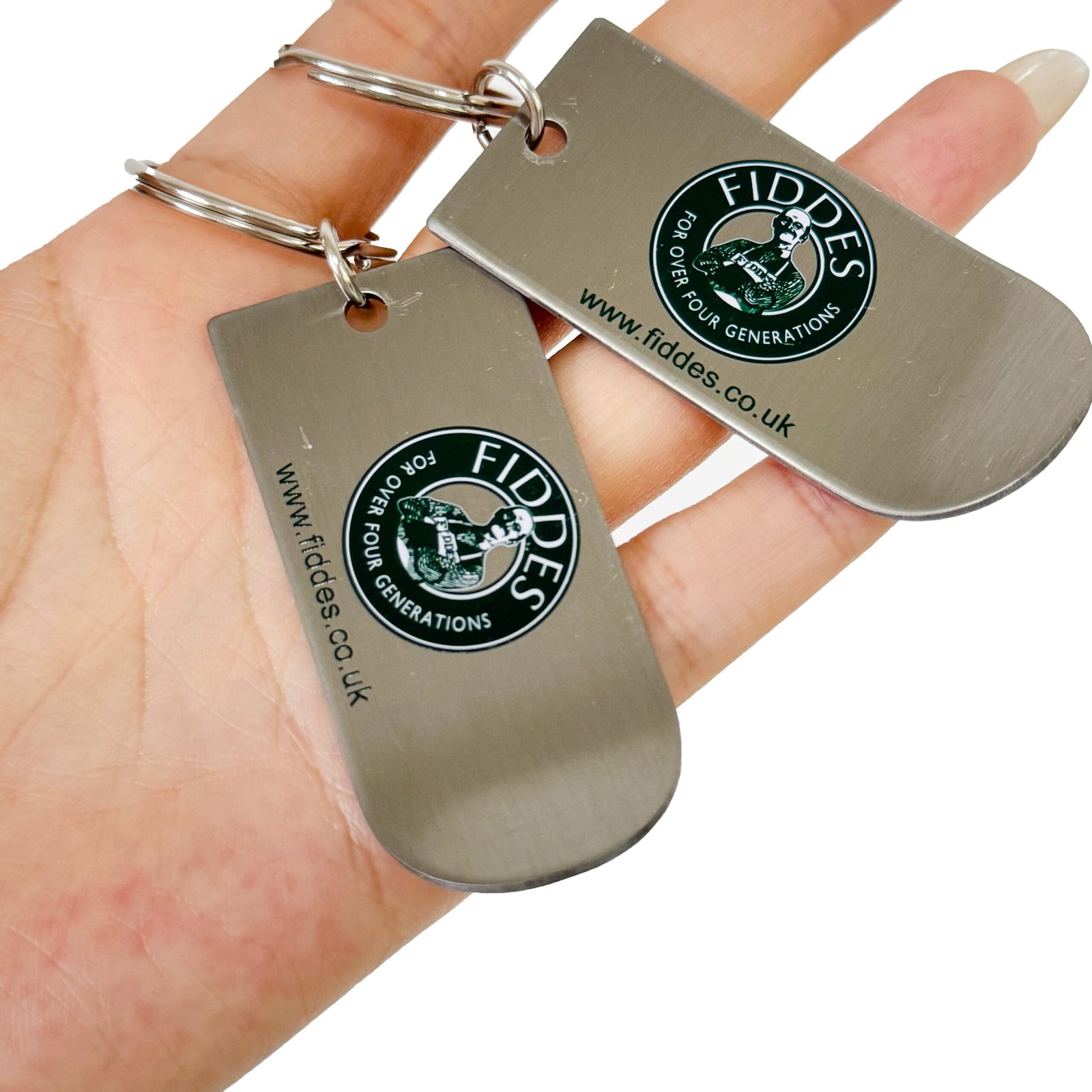 Custom metal keychain with polished hardware