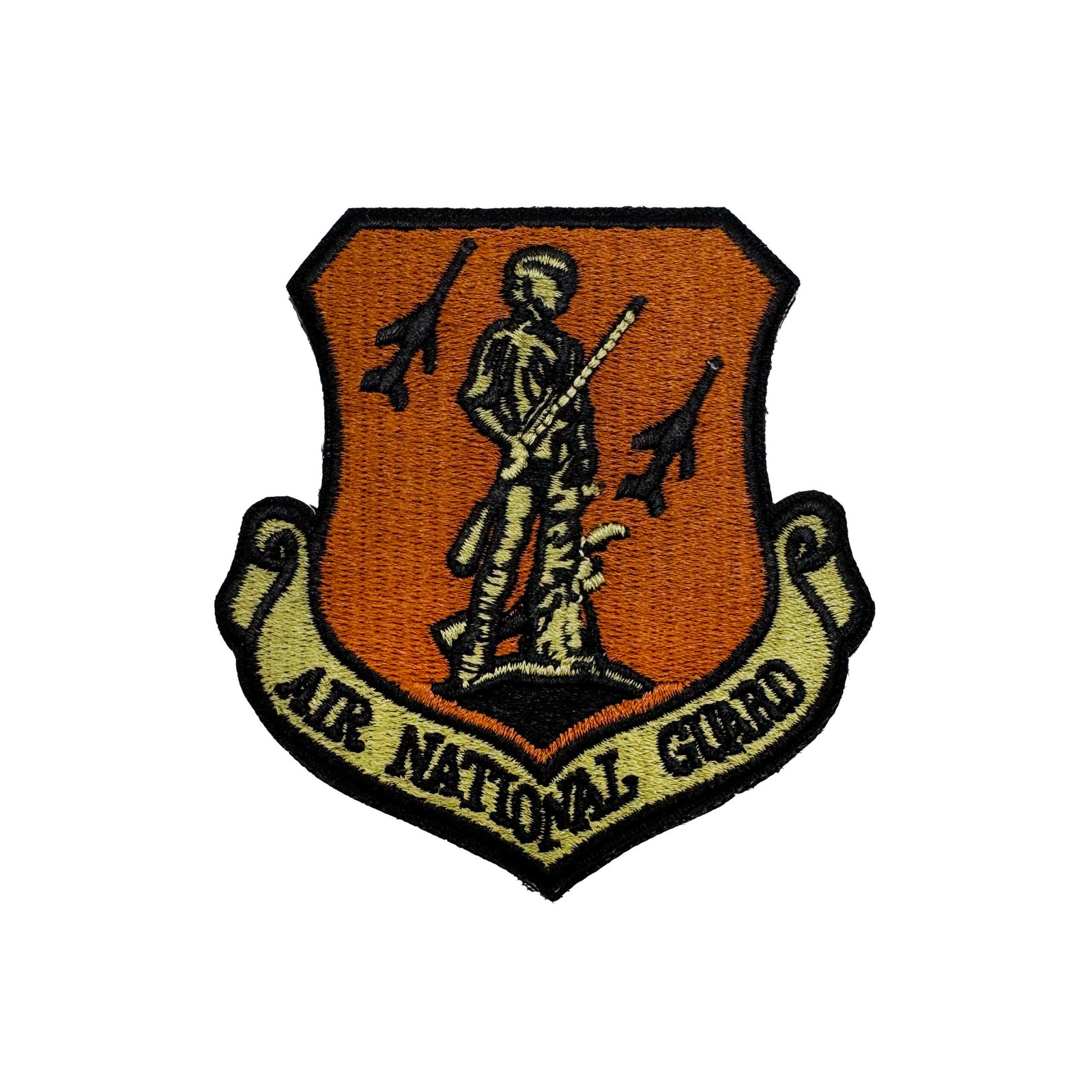 Custom embroidered patch with border and backing detail